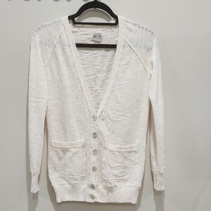 Converse Cream V-Neck Button Cardigan Sweater